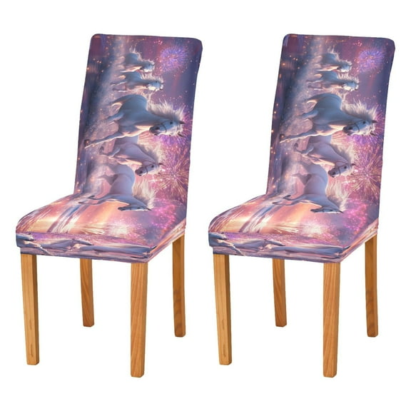 BZSMCE Chairs Slipcovers Dining Chair Covers White Horse Creative Pattern