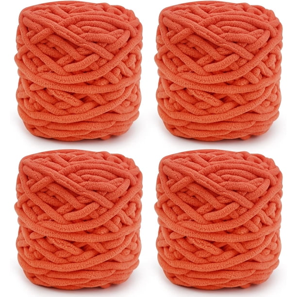 Hilo de lana para tejer 4xHilo de tejer para crochet, hilo grueso suave para hacer proyectos de hilo