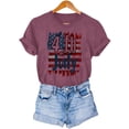 thumbnail image 7 of Women's T-shirts Short Sleeves Round Neck Simple Graphic Pattern Lightweight Soft Tops T-shirts for Independence Day Fourth of July Women's Beach Outfits Ship in 2 Days, 7 of 7