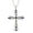 Blue, variant on Womens Black Silver Clear Crystal Rhinestones Celtic Holy Cross Pendant Necklace, Silver