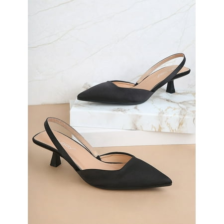 

Satin Point Toe Slingbacks Flats Women‘s Footwear