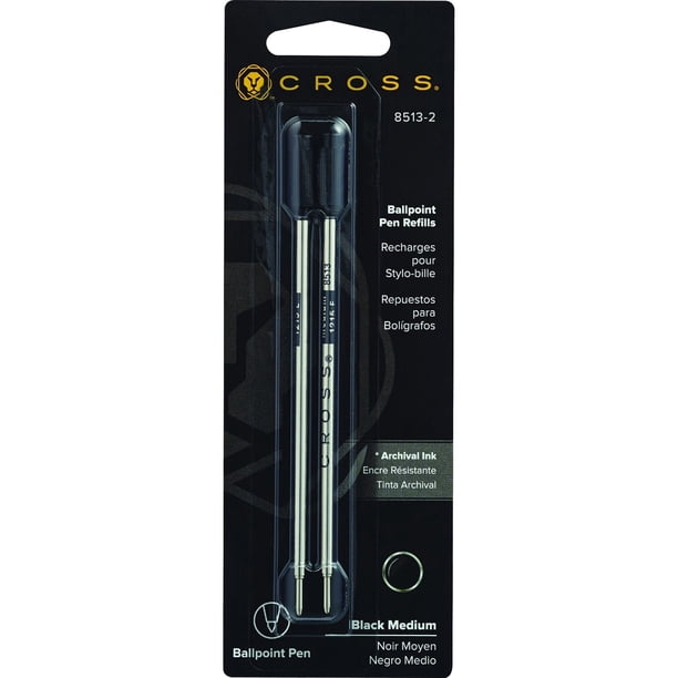 Refills For Ballpoint Pens Medium Black Ink 2 Pack Walmart Com Walmart Com