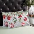 thumbnail image 4 of Gray Christmas Balls Throw Pillow Covers, Red Green Xmas Botanical Snowflake Soft Breathable Pillow Cases with Zipper for Sleeping, King Size Pillowcases for Couch Bed Sofa Chair 20x36 Inches, 4 of 6