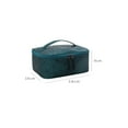 thumbnail image 2 of Large Retro Nylon Simple Fashion Lattice Waterproof Cosmetic Bag Storage Bag Travel Toiletry Bag Makeup Case BLUE, 2 of 8