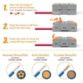 thumbnail image 2 of 34 conectores rápidos eléctricos con palanca, terminales de conexión rápida de 1 cable y 2 entradas, dominó eléctrico rápido, lata de conector de cable, 2 of 5