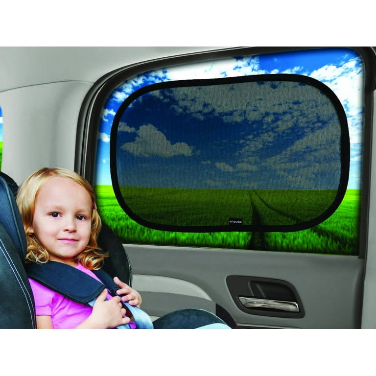Car Window Shade - (2 Pack ) - 21x14 Cling Sunshade For Car Windows -  Sun, Glare And UV Rays Protection For Your Child - Baby Side Window Car Sun