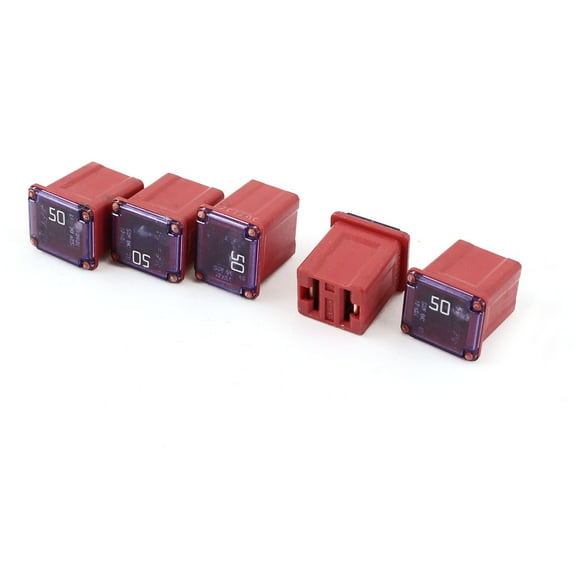 Unique Bargains Red 50A 12V-58V J Case Female Push in Cartridge for Car PAL Fuse 5 Pcs