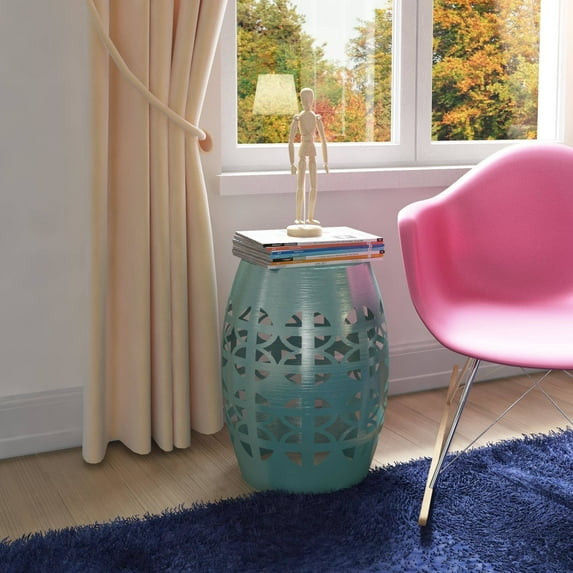 A.H. by Horizon Interseas Artisan Aqua Garden Stool/ Side Table
