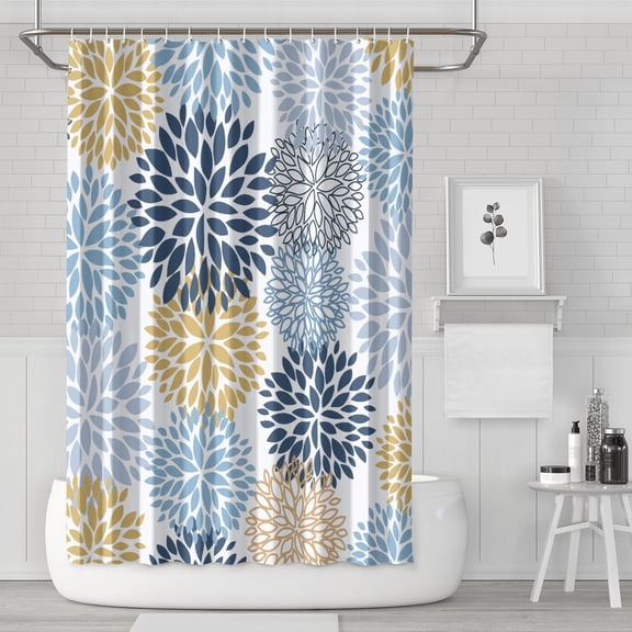 Boho Floral Shower Curtain 72x72 Inches - Tropical Leaves, Vintage Botanical Print, Waterproof Fabric for Chic Bathroom Decor, Modern Farmhouse & Bohemian Style