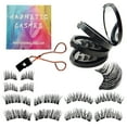 thumbnail image 2 of Magnetic False Eyelashes, Magnetic Eyelash Clips, Natural 3D Magnetic Eyelash Strap Set, Reusable Comfortable Synthetic Fiber False Eyelashes with Auxiliary Clips for Daily and Special Occasions, 2 of 5