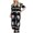 Black, variant on JYYYBF Women's 2Pcs Casual Outfits Pattern Print Tie Front Tops Wide Leg Pants Sets Streetwear