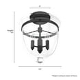 thumbnail image 6 of Hunter - Belltown 3-light Natural Black Iron, Medium Size Flush Mount Light, Dimmable, Transitional Style, Urn Shaped, for Bedrooms, Dining, Living Rooms - 19315, 6 of 7
