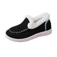 thumbnail image 5 of Snow Boots Slip on Penny Loafers for Women Casual Fleece Lined Warm Winter Warm Walking Flats Ankle Booties Black Size 6, 5 of 6