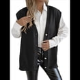 thumbnail image 1 of Chaleco de Punto Sin Mangas para Mujer, con Cuello en V, Botones, Informal, Holgado, para Otoño e Invierno. Negro Talla Única, 1 of 9