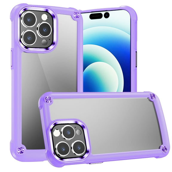 Tough Shield Snap-on Transparent Case for iPhone 14 Pro - Purple