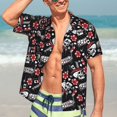 thumbnail image 7 of Bingfone Men's Short Sleeve Button Down Shirts Hawaiian Vintage Skull Casino Printed Beach Shirt, 7 of 7