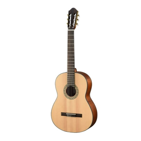 Walden Farms N550E Natura Solid Spruce Top Nylon Classical-Electric Guitar, Open Pore Satin Natural
