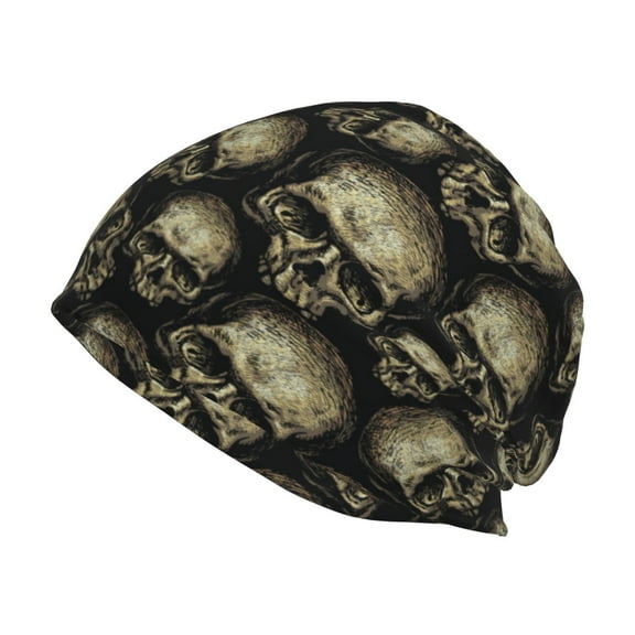 Logiee funny Retro Skull Print Unisex Knit Beanie for Men Women Winter Hat,Beanies Skull Caps