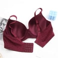 thumbnail image 3 of WCJM Red Women's Plus Size Bras Soft Thin Underwire Support Sleep Bra Underwear Anti Sagging Gathered Bralettes, 3 of 4