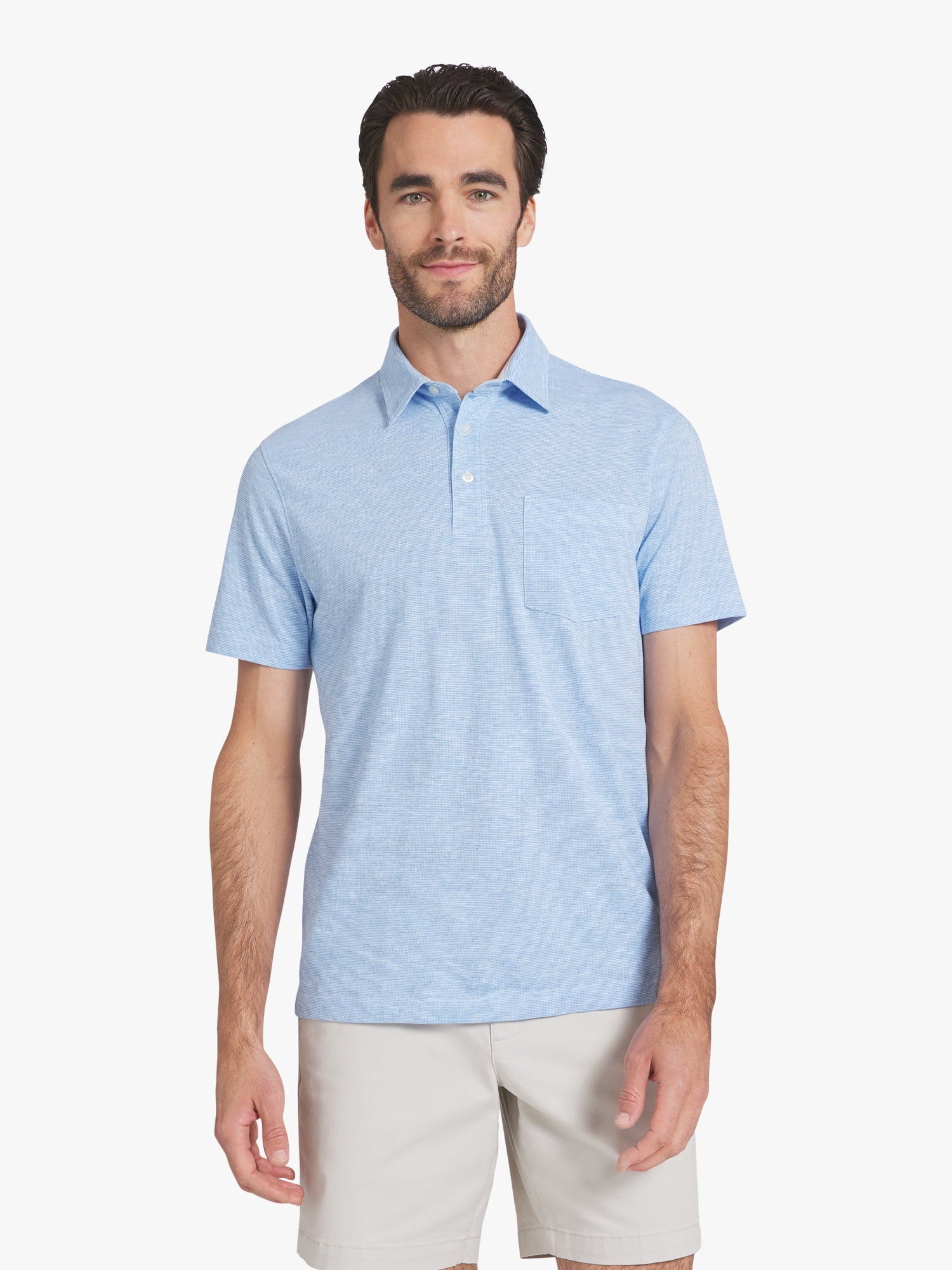 Chaps Men's and Big Men's Harbor Side Slub Short Sleeve Polo Shirt, Sizes S-3XL