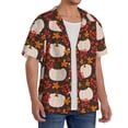 thumbnail image 2 of Kdxio Men's Hawaiian Shirt for Men Short Sleeve Shirt Autumn White Pumpkin Summer Casual Holiday Beach Button Down T-Shirts, 2 of 5