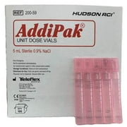 Teleflex 200-59 Addipak Respiratory Therapy Solution Sodium Chloride 0.9% Inhalation Solution Unit Dose Vial 5 ml. (Box of 100)