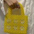 thumbnail image 3 of Bolsos y carteras tejidos con perlas Bolsos de hombro hechos a mano de marca de diseñador de lujo Tendencias de moda 2024 Bolsos cruzados, 3 of 5