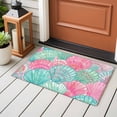 thumbnail image 4 of Green Pink Shell Entryway Rug 2'x3'&nbsp; Non Slip Front Door Mats, Coastal Summer Beach Ocean Conch Entrance Rugs Indoor Outdoor Carpet, Washable Floor Mats Small Area Rug for Bedroom Kitchen, 4 of 8