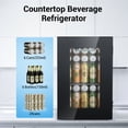 thumbnail image 4 of Snowyermine 24 Cans Mini Beverage Refrigerator & Portable Wine Cooler Refrigerator with Glass Door, Mini Countertop Wine Fridge for Home/Office/Bar,Black, 4 of 9
