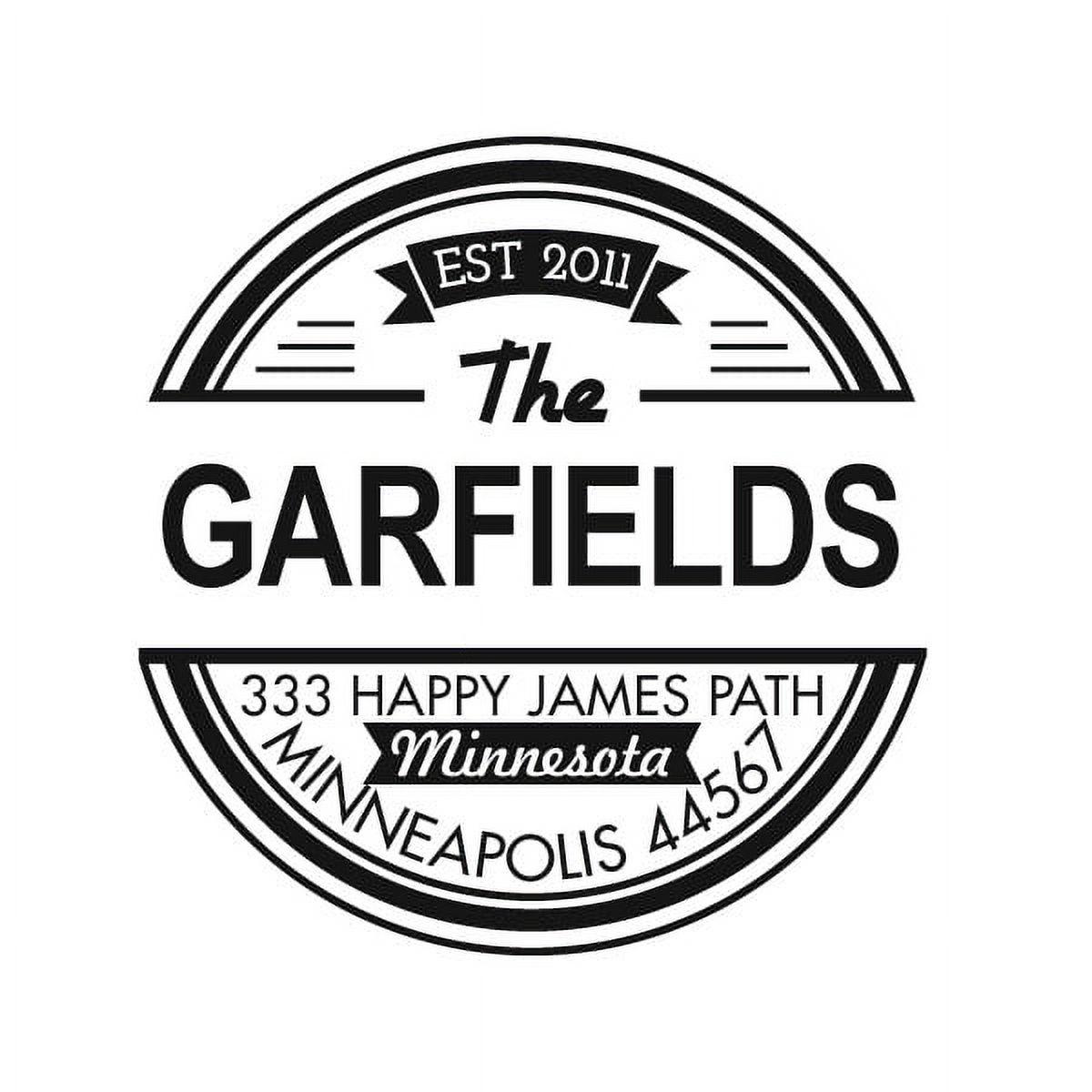 Personalized Round Self-Inking Rubber Stamp - The Garfields
