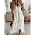 thumbnail image 4 of Cupshe Women's Dress Zipper V-Neck Lace Up Slip Mid Length Dress, 4 of 5