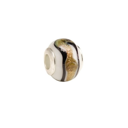 A Honey River Runs Through It Large Hole Beads Murano Lampwork European Glass Crystal Charms Beads Spacers Fit Pandora Troll Chamilia Carlo Biagi Zable Snake Chain Charm Bracelets 11x14mm 4pcs