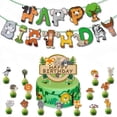 thumbnail image 2 of 43 piezas de decoración para fiesta temática de animales de la selva, globos, decoraciones para fiesta de cumpleaños de animales, globos de feliz cumpleaños, guirnalda, 2 of 5