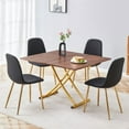 thumbnail image 3 of LUFTUT Dining Chairs Set of 4, Modern Kitchen & Dining Room Side Chairs, Black Fabric Comfy Seat, Sturdy Gold Metal Legs, Armless Accent Chairs, 3 of 9
