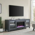 thumbnail image 3 of Evelyn&Zoe Quincy Rectangular TV Stand with 26" Crystal Fireplace for TV's up to 75", Charcoal Gray, 3 of 12