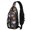 Halloween Ghost Berry Branch Pattern, variant on Black Halloween Pumpkin Faces Sling Backpack, Casual Day Sling Pack with Earphone Port, Breathable Padded Back Gift Ideas for Holiday Birthday Gifts