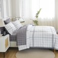 thumbnail image 7 of EMME 5-Pieces White Plaid Bed in a Bag, Twin, 7 of 7