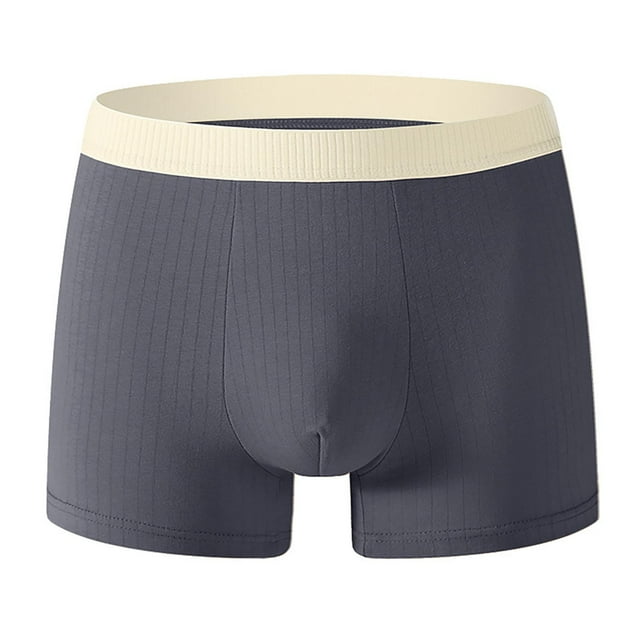 ylioge Boxer Briefs for Men Casual Stretchy High Waisted Underwear Breathable Basic Color-Block Comfort Support Slim-Fit Boxers