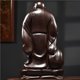 thumbnail image 3 of Ebony solid wood carved Maitreya Buddha figurine with a large belly, a Buddhist deity for home use, living room, or entryway., 3 of 4