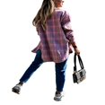 thumbnail image 4 of Femmes à Carreaux Shacket Chemise Manches Longues Chemisiers Oversized Tops, 4 of 6