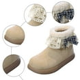 thumbnail image 6 of Quealent Girls & Toddler' Faux Furry Shearling Style Boots, Girls Warm Winter Flat Non-Slip Zip Snow Boots for Indoor Khaki for Size 12.5, 6 of 7