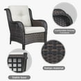 thumbnail image 4 of Gymojoy  5-Piece Outdoor Patio Sofa Chair with Ottoman Furniture Set Brown/Beige, 4 of 5