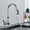 Chrome, variant on Kitchen Faucet with Pull Down Sprayer Brass Kitchen Sink Faucet with 2-Spray Mode Single Handle High Arc Modern Tap for Kitchen, RV, Bar,Matte black