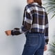 thumbnail image 1 of Camisas De Abrigo De Moda, Chaqueta A Cuadros Cómoda Para Mujer, Bolsillo, Versátil, Manga Abullonada De Estilo Corto Para Citas Para Mujer Para Club ANGGREK Otros, 1 of 7