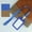 Blue, variant on Saim 25 Pack Plastic Horizontal Name Tag Badge Holders, 11*6.9CM Clear Card Sleeves Card Protector for School Office Bank(Black) (vertical)