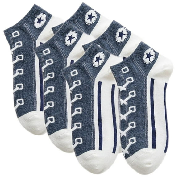 Calcetas antideslizantes VersSockBlue 3Pares Azul 5-9.5US Converse Calcetines Tubo Corto Poliéster.