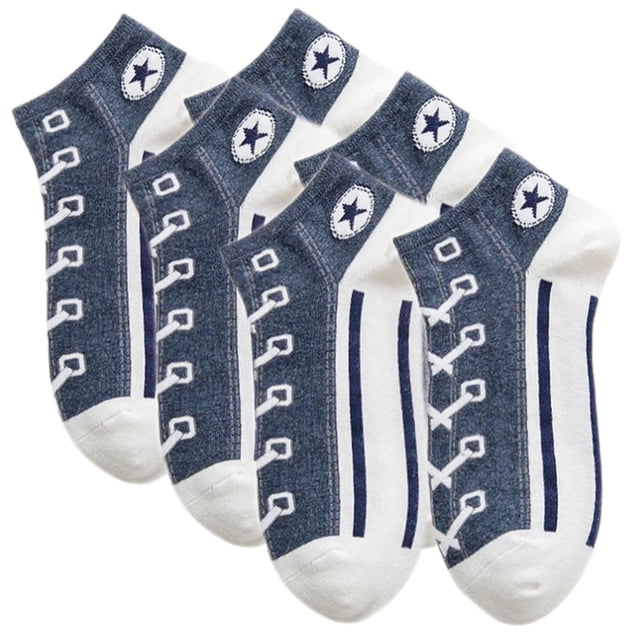Calcetas antideslizantes VersSockBlue 3Pares Azul 5-9.5US Converse Calcetines Tubo Corto Poliéster.