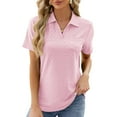 thumbnail image 2 of Njoeus Plus Size Tops for Women, Blouses for Women Dressy Casual Womens Collared V Neck Shirts Summer Short Sleeve Work Tops Loose Casual Tunic Blouses with Pocket S-XXL, 2 of 3