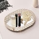 thumbnail image 3 of Bandeja con espejo ovalado y diamantes para joyas, bandeja decorativa con velas enjoyadas L, 3 of 8