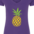 thumbnail image 4 of Inktastic Summer Pineapple Women's V-Neck T-Shirt, 4 of 5